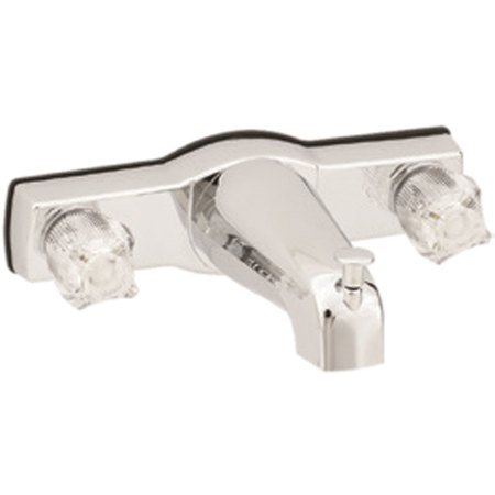 EMPIRE BRASS U-YJW68-OFS RV Tub/Shower Diverter w Crystal Handles Offset Shanks&Shower Head-8" Chrome U-YJW68-OFS